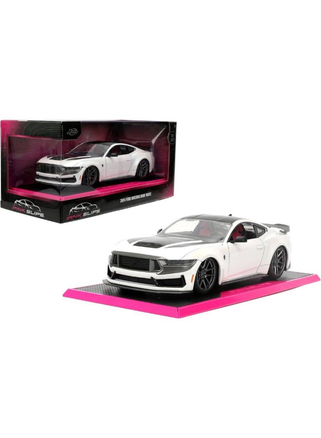 Jada Pink Slips 2024 Ford Mustang Dark Horse Die-Cast Car (1:24, White) - Image 2